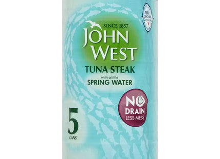 John West No Drain Tuna Steak in Spring Water, 5 x 110g