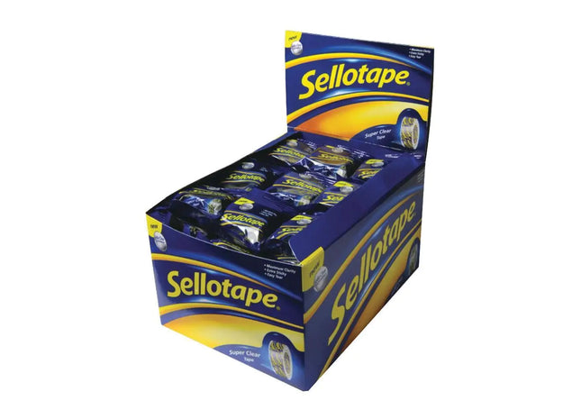 Sellotape superclear 18mm x 10m clear sticky tape - CDU of 50 rolls