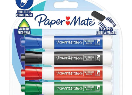 PaperMate drywipe bullet tip point markers assorted colours - set of 4 pens