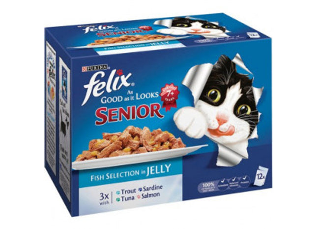 Felix Pouch Agail Senior Gij Fish Multipack Mvp 12x100g | Nestle Purina Petcare (UK) Ltd