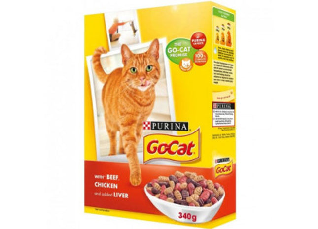 Go-cat Adult Cat With Beef Chicken & Flavoured With Liver 340g | PACK OF 6 | Nestle Purina Petcare (UK) Ltd