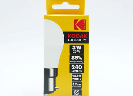 Kodak Bulb LED Golf B22 BC Warm 3W/25W x6