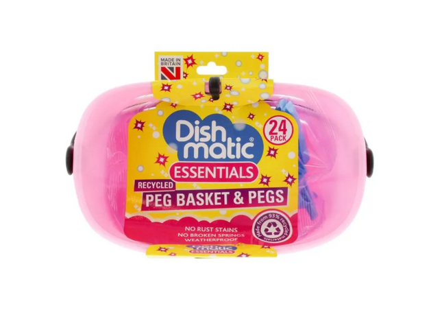 Dishmatic Peg Basket with Pegs 24PK x10