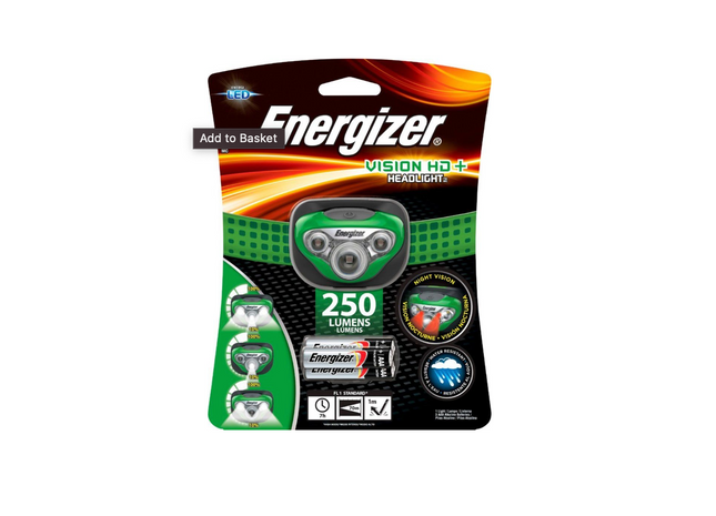 Energizer LED Vision HD+ Green Headlight +3AAA x6